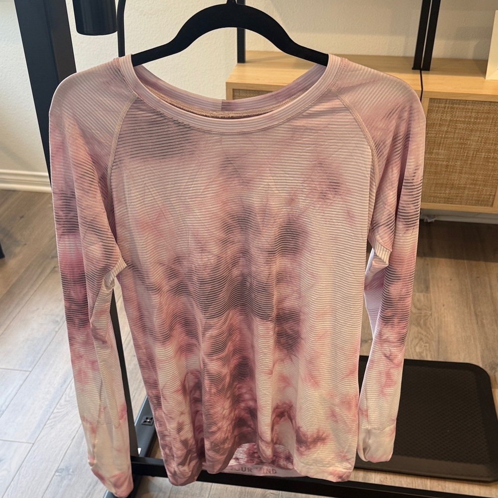 LULULEMON Pink Tie-Dye Long Sleeve Top